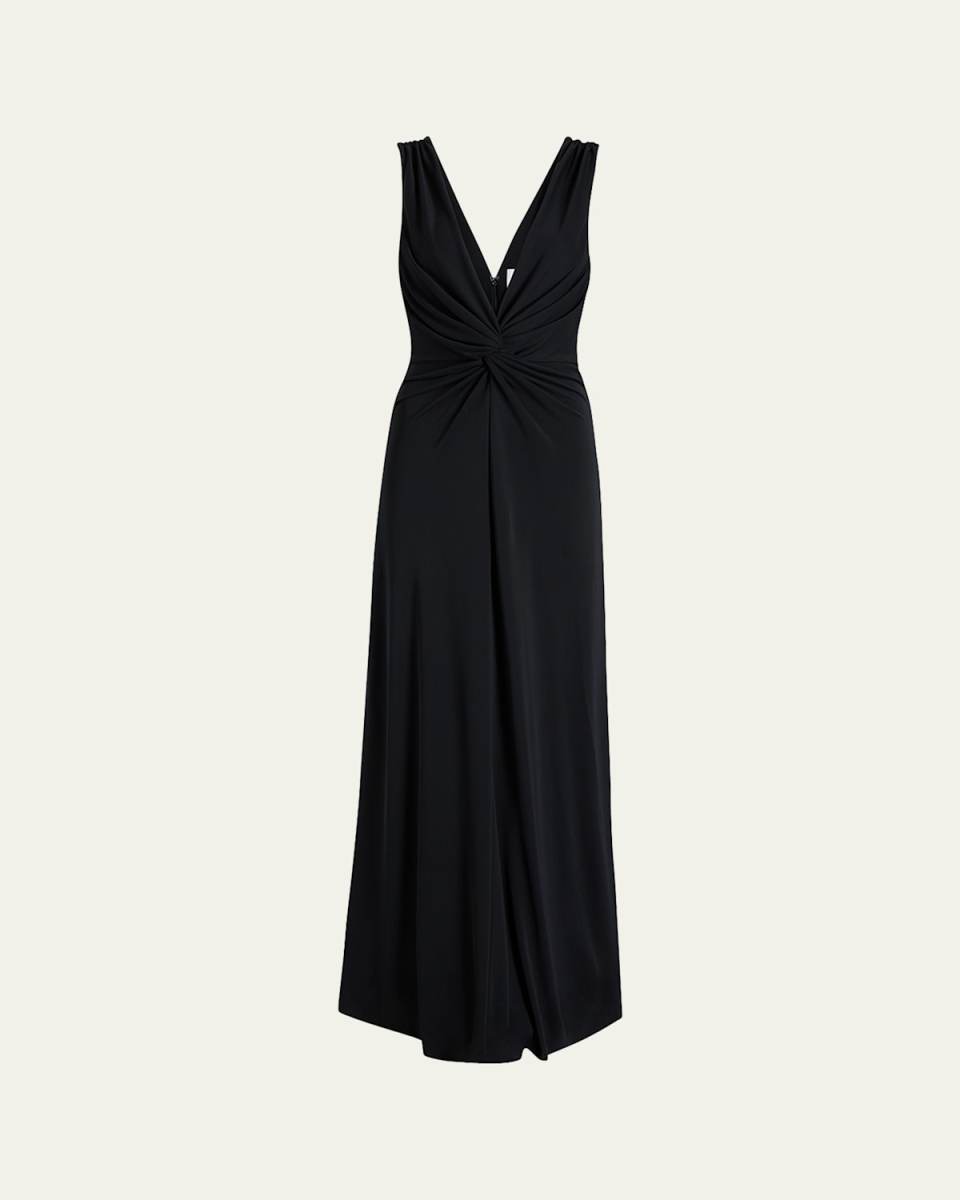Ansey Sleeveless Twist-Front Gown